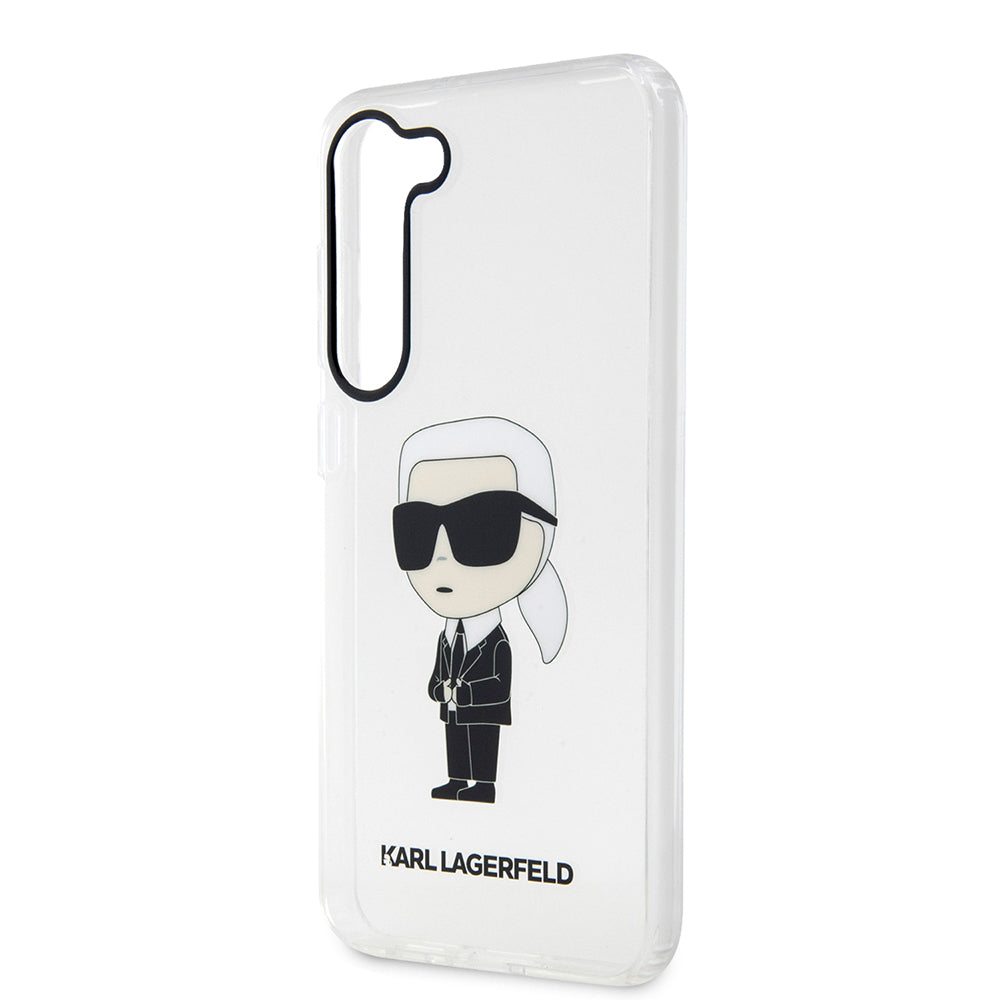 Custodia per Samsung Galaxy S23+ S916, Karl Lagerfeld, Ikonik Karl, Trasparente
