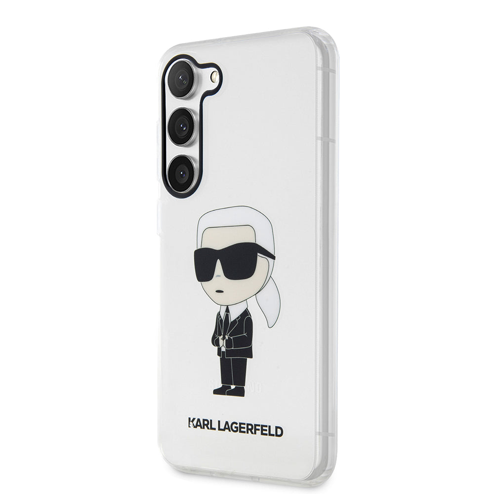 Custodia per Samsung Galaxy S23+ S916, Karl Lagerfeld, Ikonik Karl, Trasparente