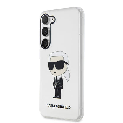 Custodia per Samsung Galaxy S23+ S916, Karl Lagerfeld, Ikonik Karl, Trasparente
