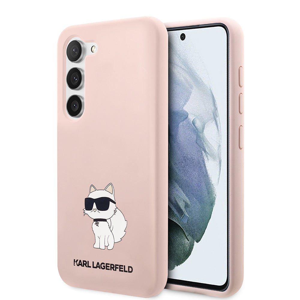 Custodia per Samsung Galaxy S23+ S916, Karl Lagerfeld, Silicone Choupette, Rosa