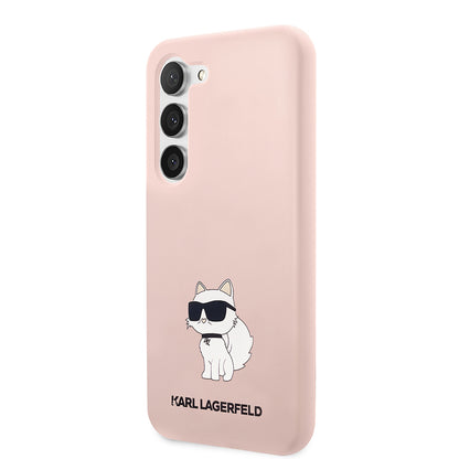 Custodia per Samsung Galaxy S23+ S916, Karl Lagerfeld, Silicone Choupette, Rosa