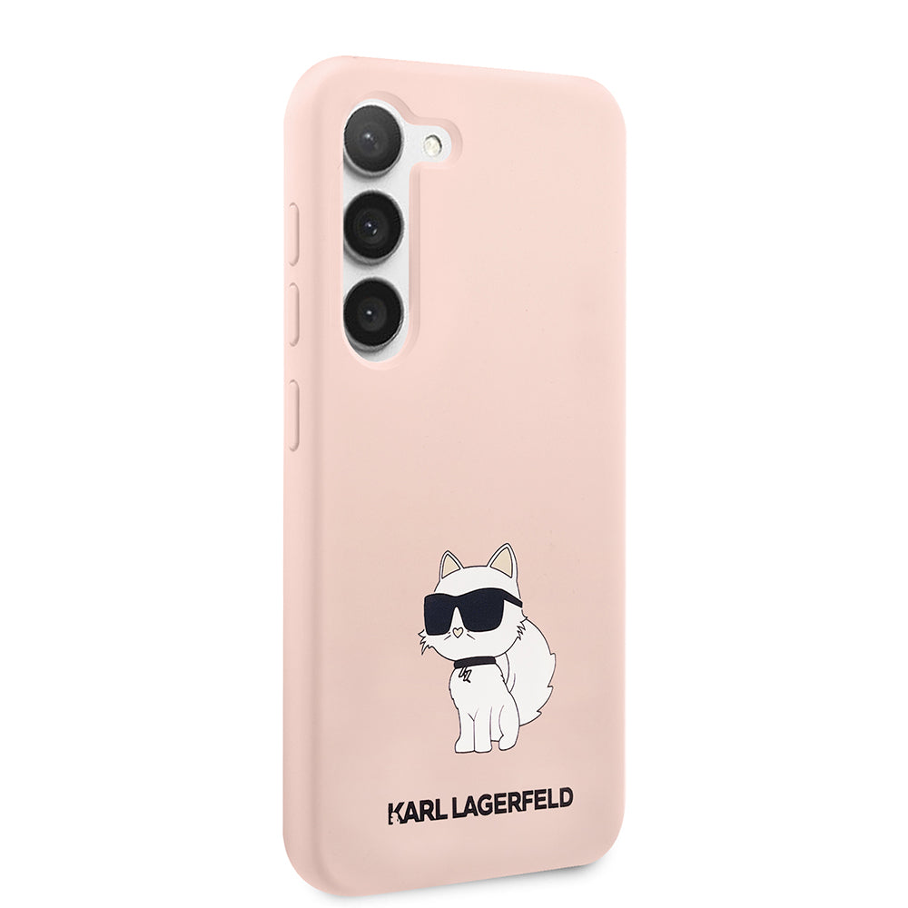 Custodia per Samsung Galaxy S23+ S916, Karl Lagerfeld, Silicone Choupette, Rosa