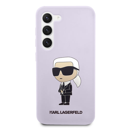 Custodia per Samsung Galaxy S23+ S916, Karl Lagerfeld, Silicone Ikonik Karl, Viola