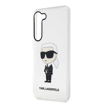 Custodia per Samsung Galaxy S23 S911, Karl Lagerfeld, Ikonik Karl, Trasparente