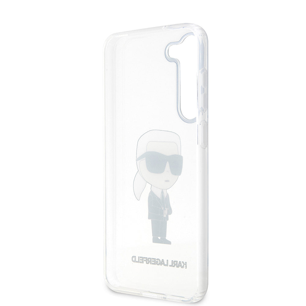 Custodia per Samsung Galaxy S23 S911, Karl Lagerfeld, Ikonik Karl, Trasparente