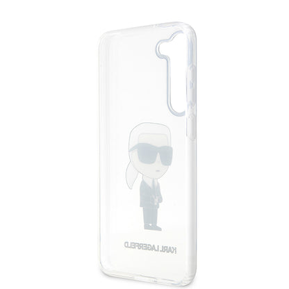 Custodia per Samsung Galaxy S23 S911, Karl Lagerfeld, Ikonik Karl, Trasparente