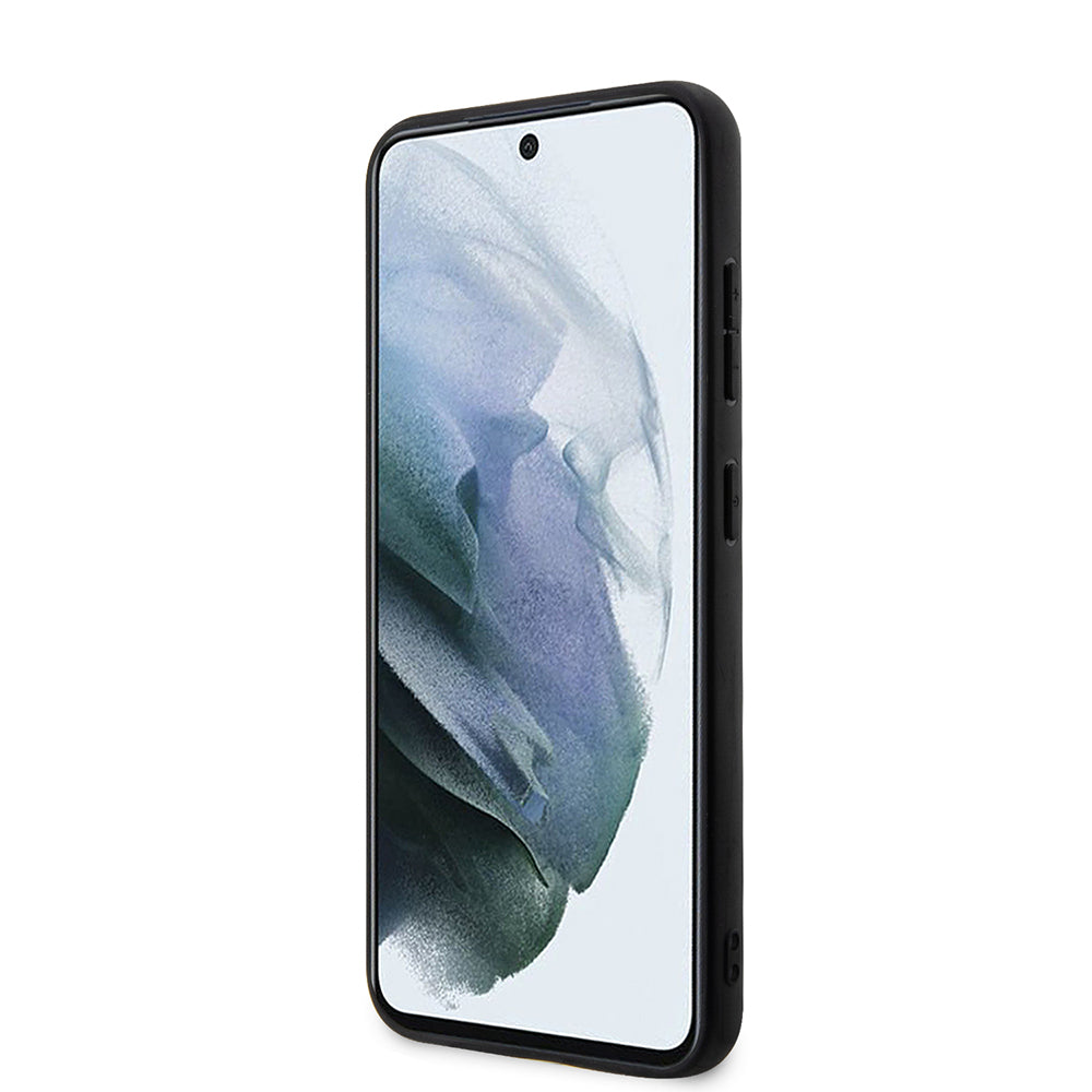 Custodia per Samsung Galaxy S23 S911, Karl Lagerfeld, Saffiano Monogram Metal Logo, Nera