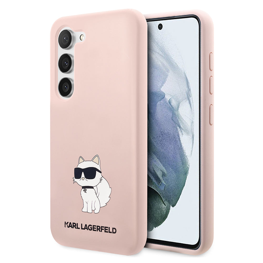 Custodia per Samsung Galaxy S23 S911, Karl Lagerfeld, Silicone Choupette, Rosa