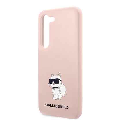 Custodia per Samsung Galaxy S23 S911, Karl Lagerfeld, Silicone Choupette, Rosa