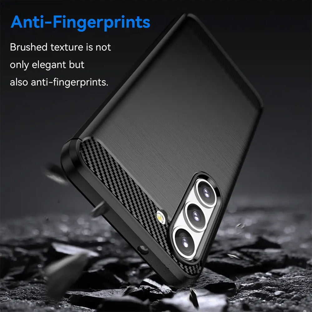 Custodia per Samsung Galaxy S23 S911, Techsuit, Carbonio, Nera
