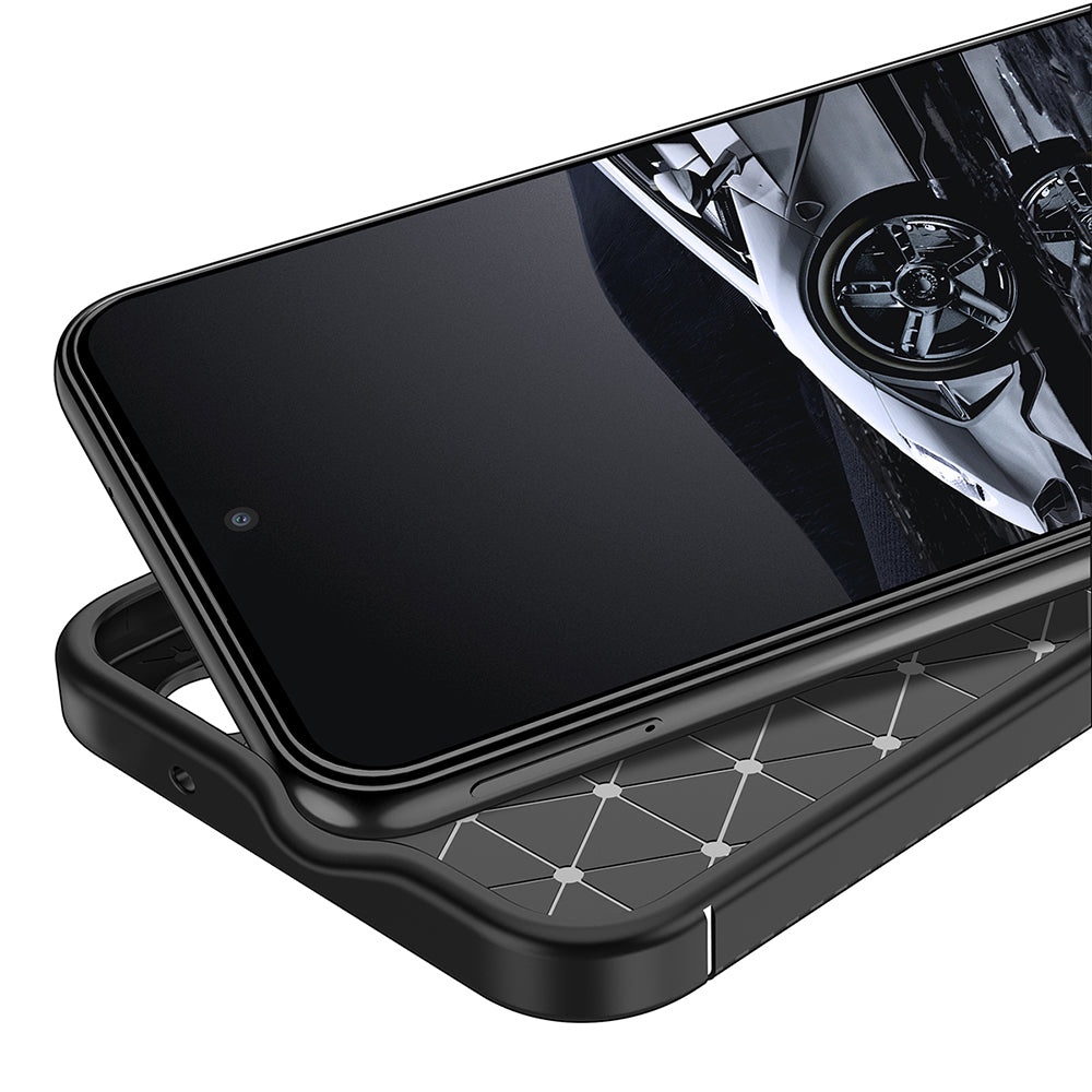 Custodia per Samsung Galaxy S23 S911, Techsuit, CarbonFiber, Nera