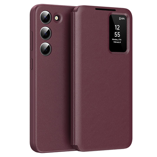 Custodia per Samsung Galaxy S23 S911, Techsuit, SmartView, Rossa