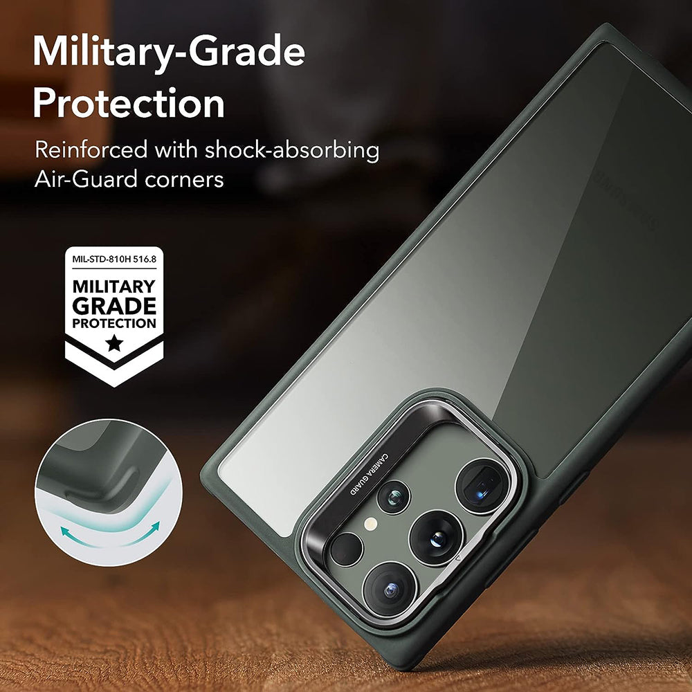 Custodia per Samsung Galaxy S23 Ultra S918, ESR, Classic Kickstand, Verde Trasparente