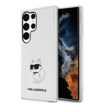 Custodia per Samsung Galaxy S23 Ultra S918, Karl Lagerfeld, Ikonik Choupette, Trasparente