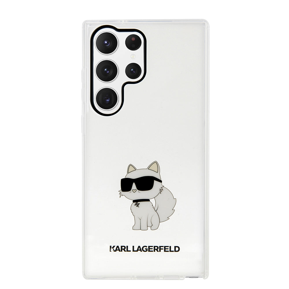 Custodia per Samsung Galaxy S23 Ultra S918, Karl Lagerfeld, Ikonik Choupette, Trasparente