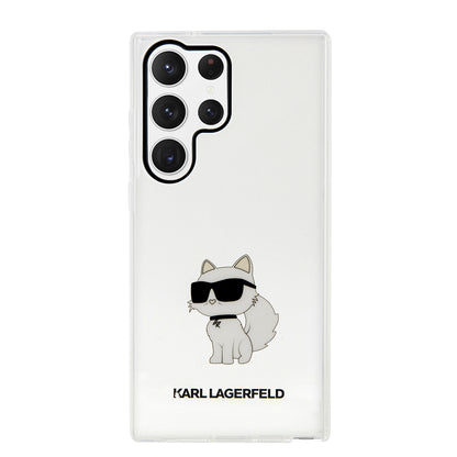 Custodia per Samsung Galaxy S23 Ultra S918, Karl Lagerfeld, Ikonik Choupette, Trasparente