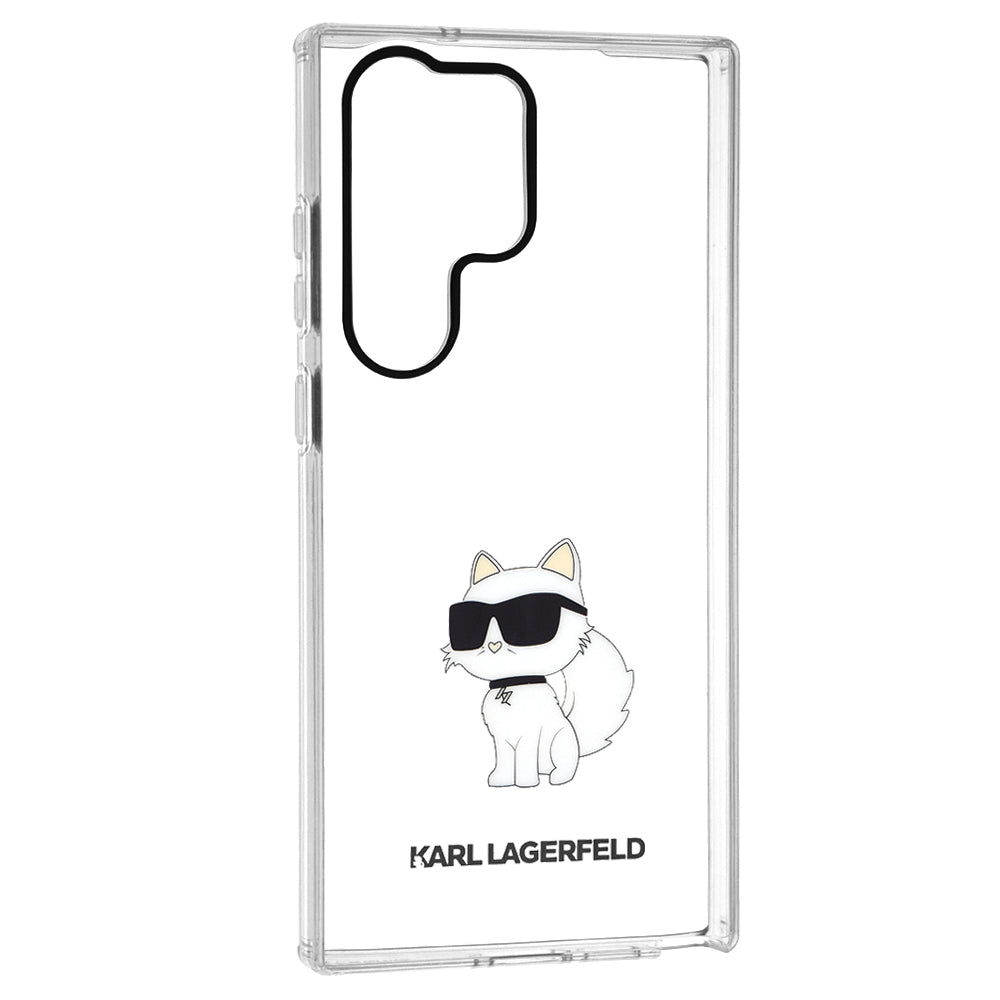 Custodia per Samsung Galaxy S23 Ultra S918, Karl Lagerfeld, Ikonik Choupette, Trasparente