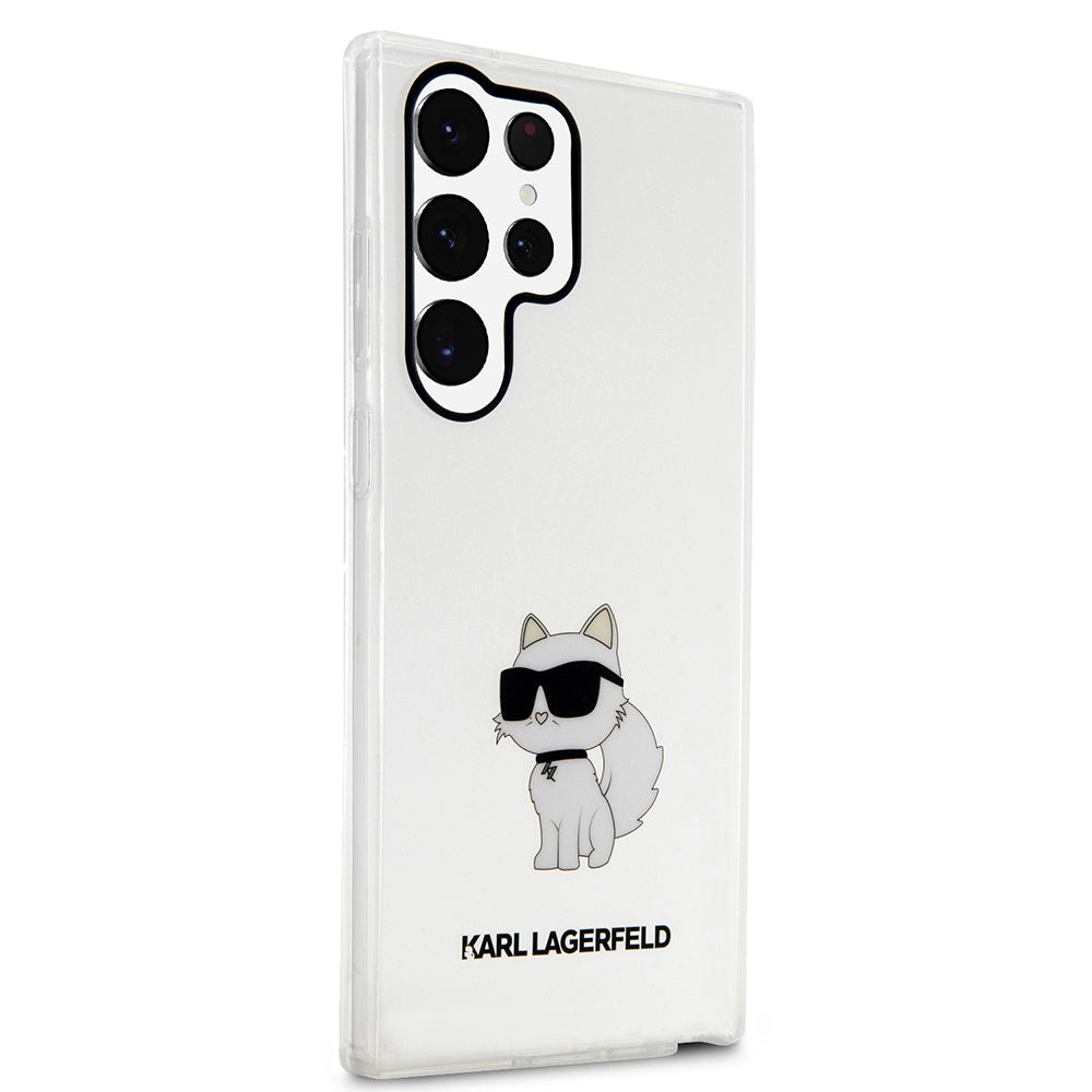 Custodia per Samsung Galaxy S23 Ultra S918, Karl Lagerfeld, Ikonik Choupette, Trasparente