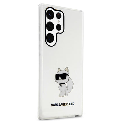 Custodia per Samsung Galaxy S23 Ultra S918, Karl Lagerfeld, Ikonik Choupette, Trasparente
