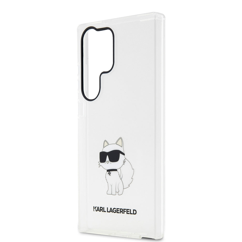 Custodia per Samsung Galaxy S23 Ultra S918, Karl Lagerfeld, Ikonik Choupette, Trasparente