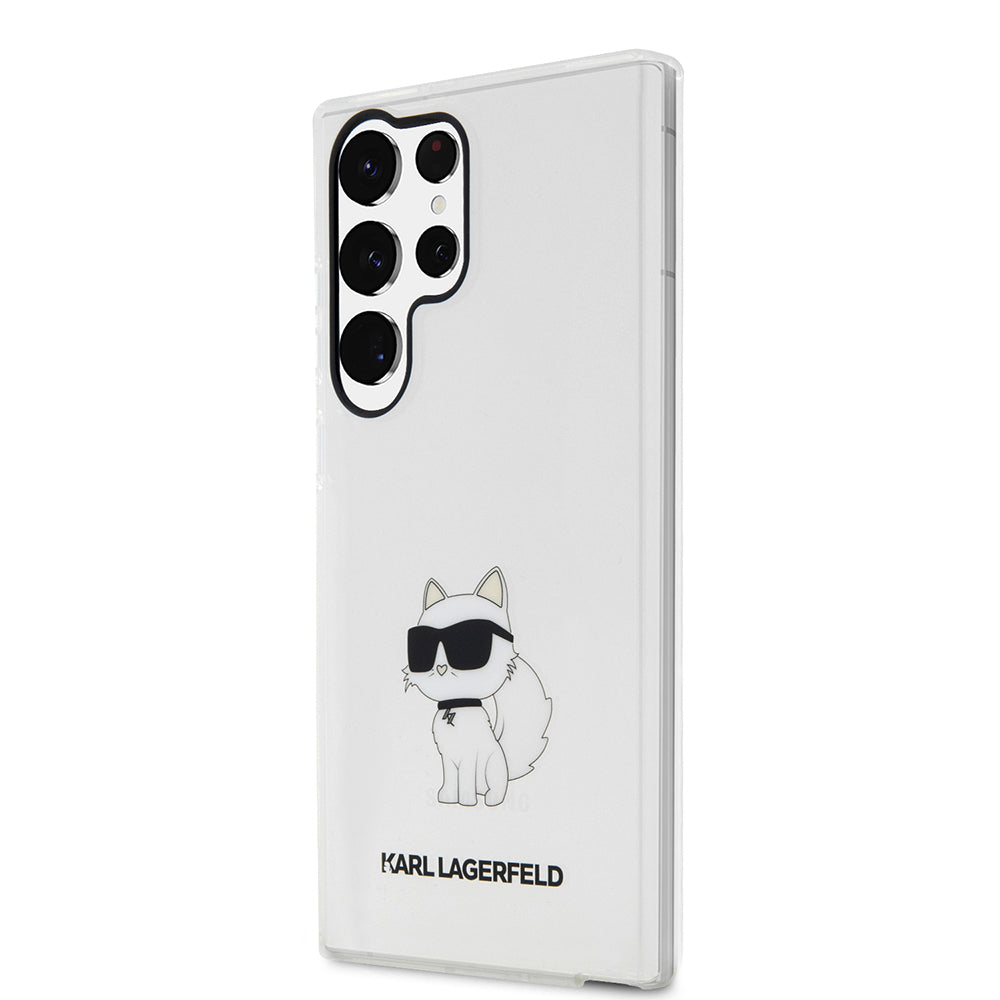 Custodia per Samsung Galaxy S23 Ultra S918, Karl Lagerfeld, Ikonik Choupette, Trasparente