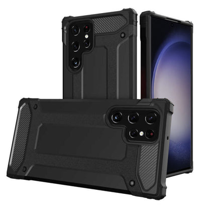 Custodia per Samsung Galaxy S23 Ultra S918, Techsuit, Hybrid Armor, Nera