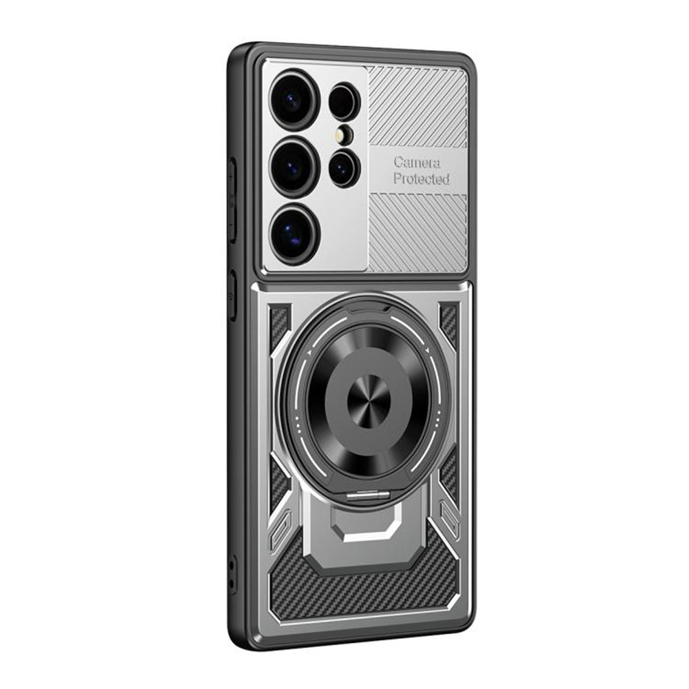 Custodia per Samsung Galaxy S23 Ultra S918, Techsuit, RuggedCam, Grigio