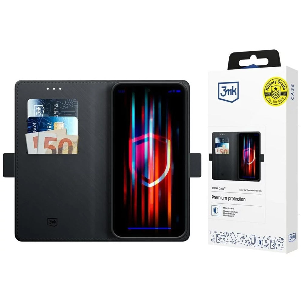 Custodia per Samsung Galaxy S24 FE S721, 3MK, Wallet, Nera
