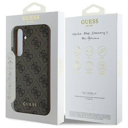 Custodia per Samsung Galaxy S24 FE S721, Guess, 4G Charm, Marrone