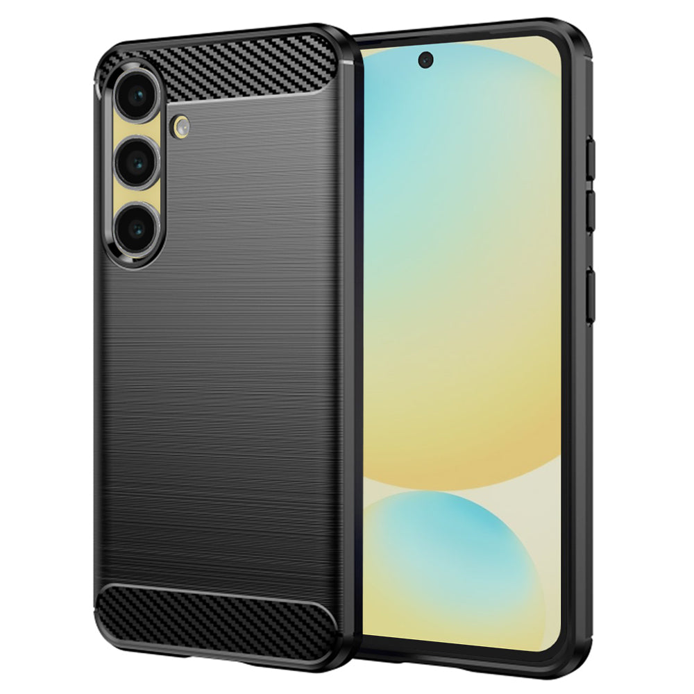 Custodia per Samsung Galaxy S24 FE S721, Techsuit, Carbonio, Nera