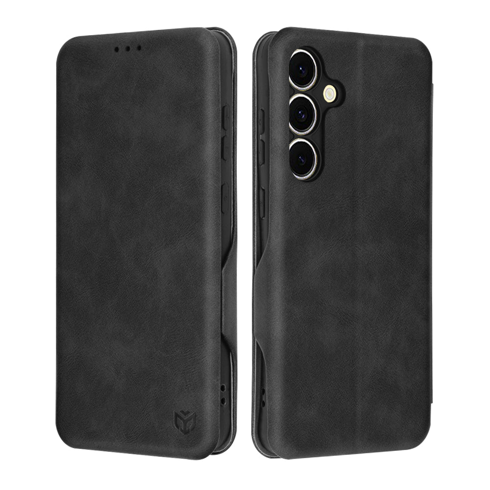 Custodia per Samsung Galaxy S24 FE S721, Techsuit, Safe Wallet Plus, Nera