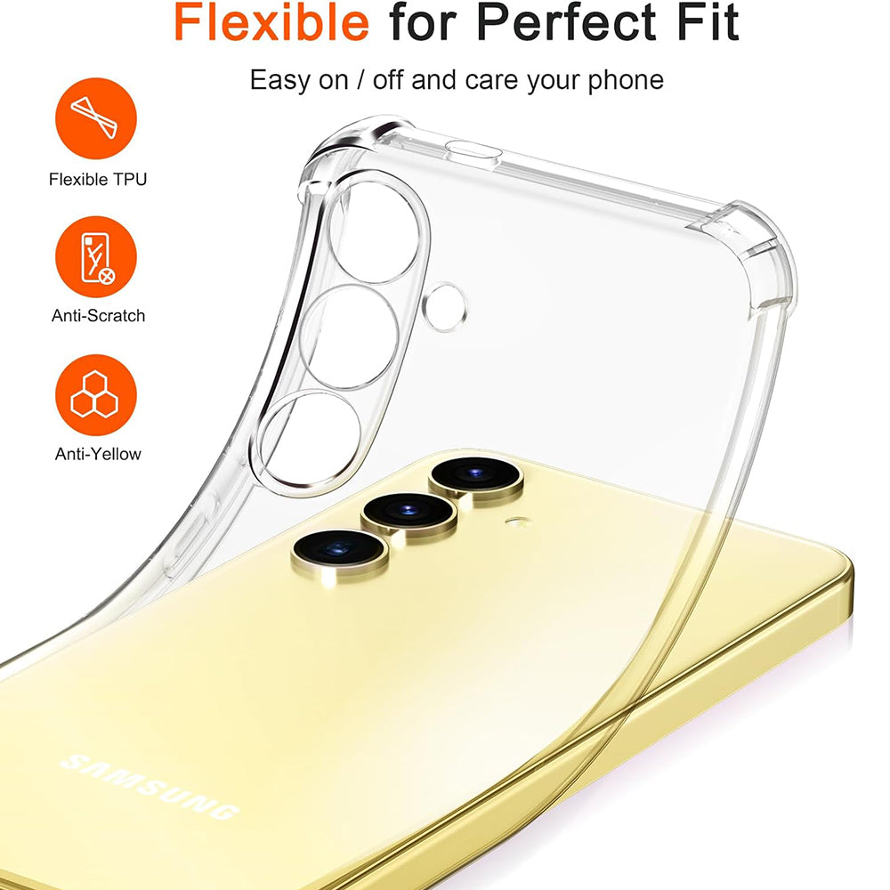 Custodia per Samsung Galaxy S24 FE S721, Techsuit, Shockproof Clear, Trasparente