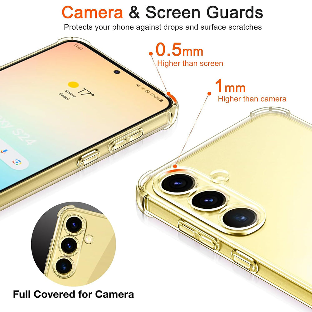 Custodia per Samsung Galaxy S24 FE S721, Techsuit, Shockproof Clear, Trasparente