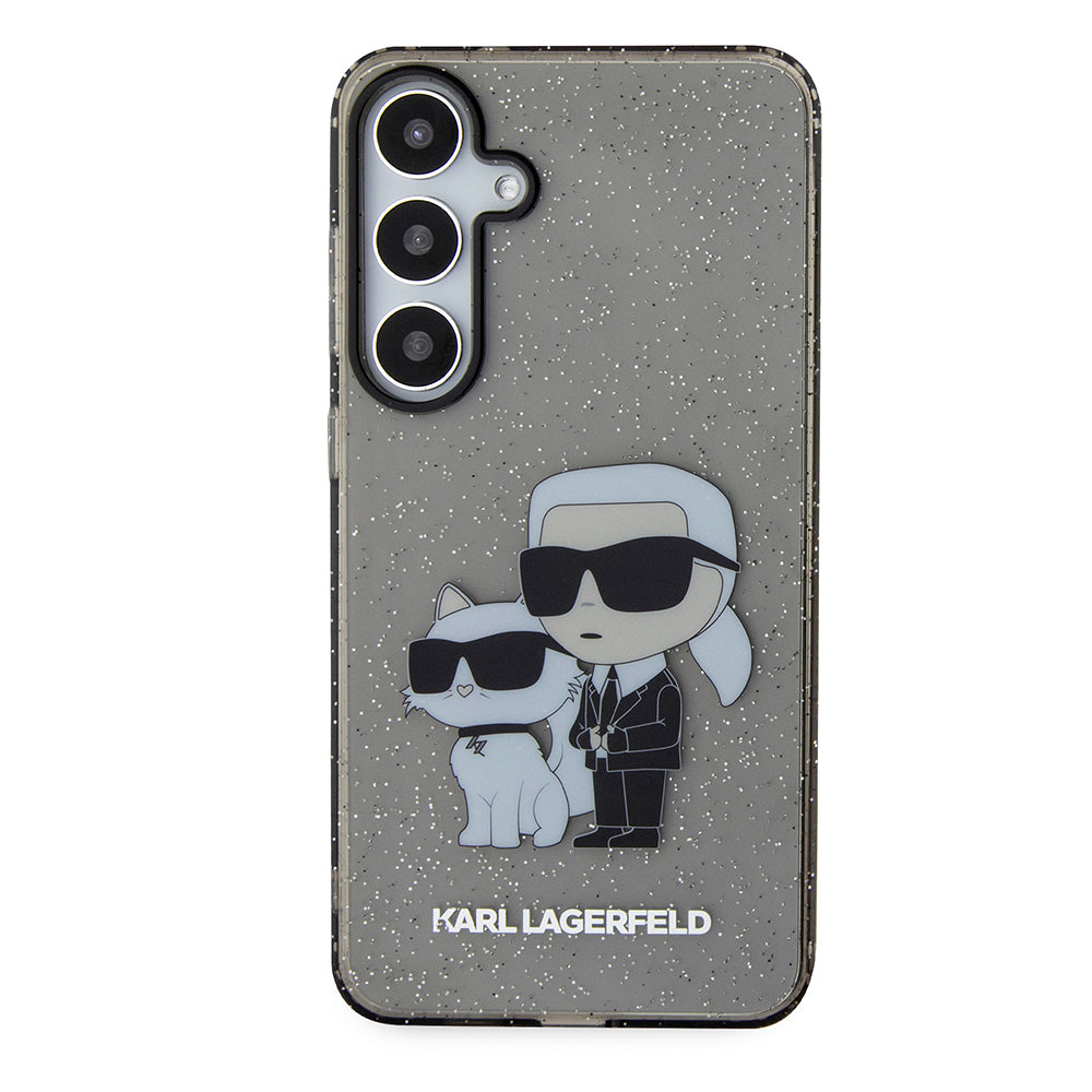 Custodia per Samsung Galaxy S24+ S926, Karl Lagerfeld, Glitter Karl & Choupette, Blu