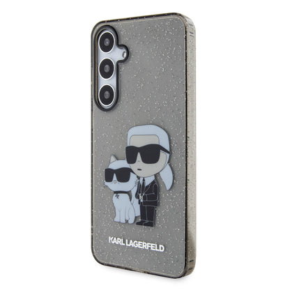 Custodia per Samsung Galaxy S24+ S926, Karl Lagerfeld, Glitter Karl & Choupette, Blu