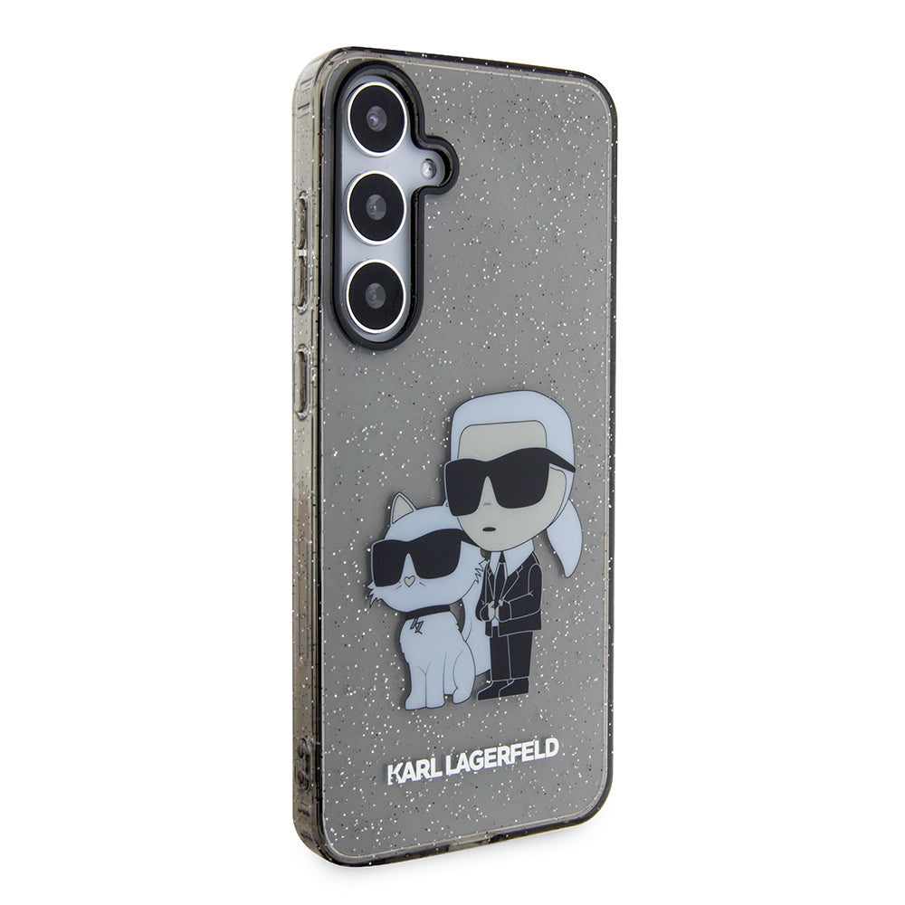 Custodia per Samsung Galaxy S24+ S926, Karl Lagerfeld, Glitter Karl & Choupette, Blu