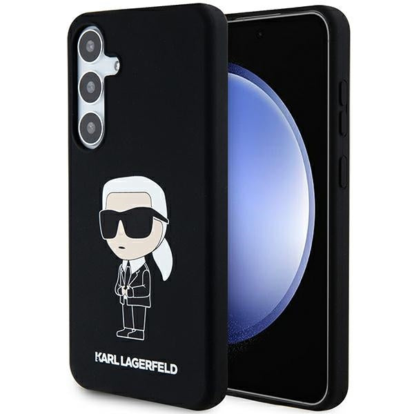 Custodia per Samsung Galaxy S24+ S926, Karl Lagerfeld, Silicone Ikonik NFT, Nera