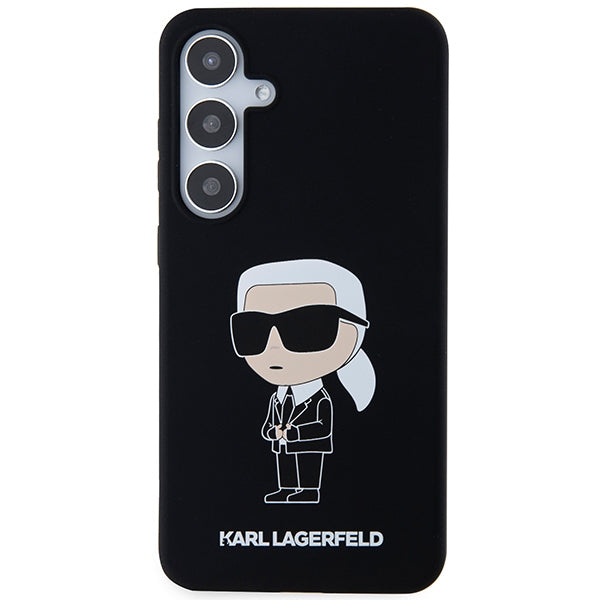 Custodia per Samsung Galaxy S24+ S926, Karl Lagerfeld, Silicone Ikonik NFT, Nera