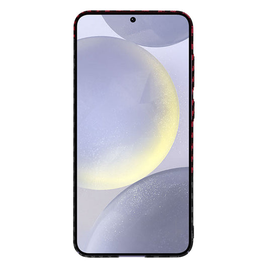 Custodia per Samsung Galaxy S24+ S926, Techsuit, Carbonite FiberShell, Nero Rosso