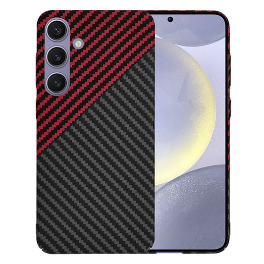 Custodia per Samsung Galaxy S24+ S926, Techsuit, Carbonite FiberShell, Nero Rosso