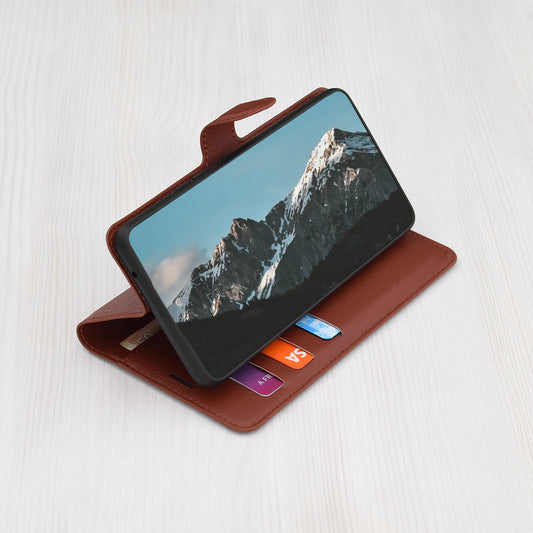 Custodia per Samsung Galaxy S24+ S926, Techsuit, Leather Folio, Marrone