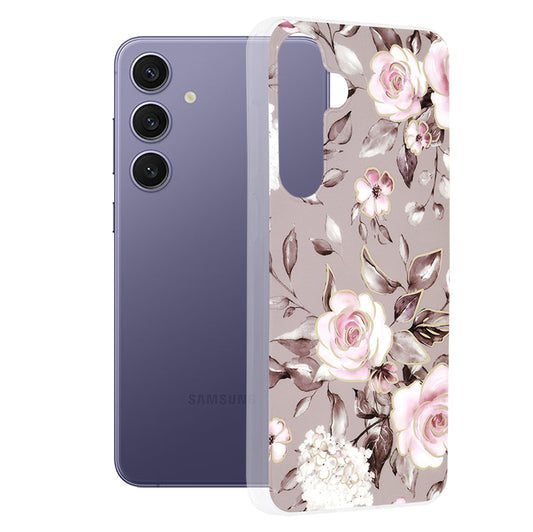 Custodia per Samsung Galaxy S24+ S926, Techsuit, Marble, Grigio