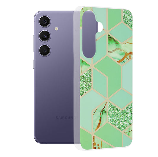 Custodia per Samsung Galaxy S24+ S926, Techsuit, Marble, Verde