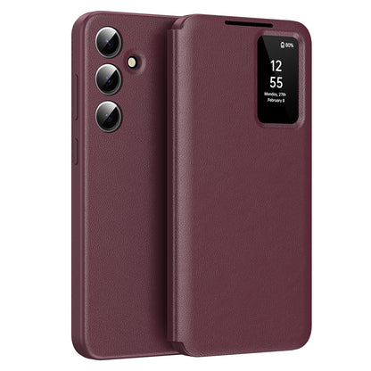 Custodia per Samsung Galaxy S24+ S926, Techsuit, SmartView, Rossa