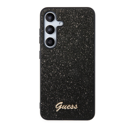 Custodia per Samsung Galaxy S24 S921, Guess, Glitter Script, Nera