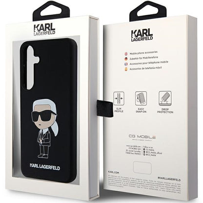 Case for Samsung Galaxy S24 S921, Karl Lagerfeld, Ikonik NFT Silicone, Black