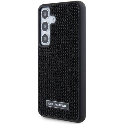 Custodia per Samsung Galaxy S24 S921, Karl Lagerfeld, Rhinestone Metal Plate, Nera