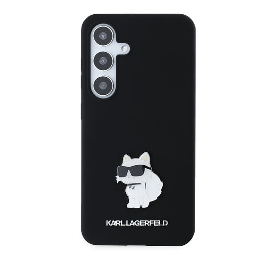 Custodia per Samsung Galaxy S24 S921, Karl Lagerfeld, Silicone Choupette, Nera