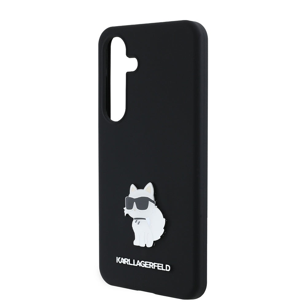 Case for Samsung Galaxy S24 S921, Karl Lagerfeld, Silicone Choupette, Black