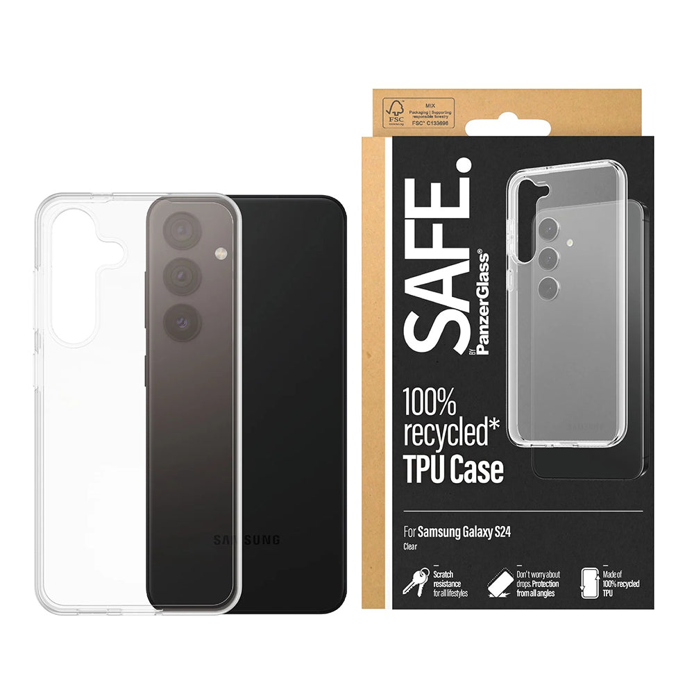 Custodia per Samsung Galaxy S24 S921, PanzerGlass, Safe., Trasparente